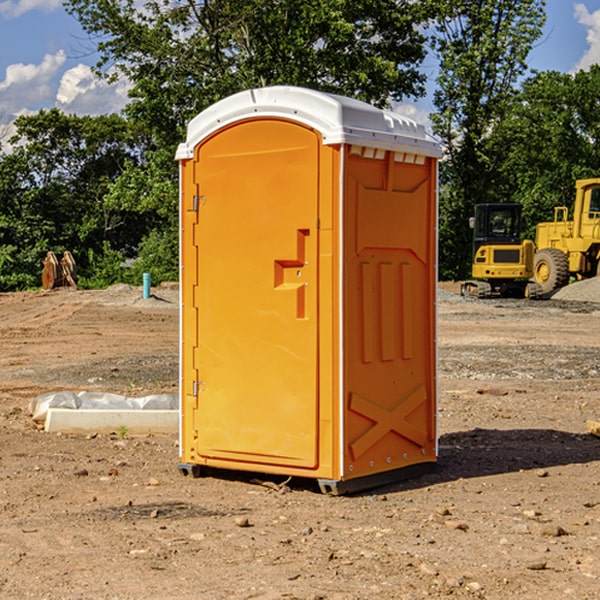 how often are the portable restrooms cleaned and serviced during a rental period in State Center Iowa